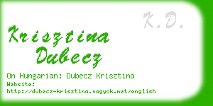 krisztina dubecz business card
